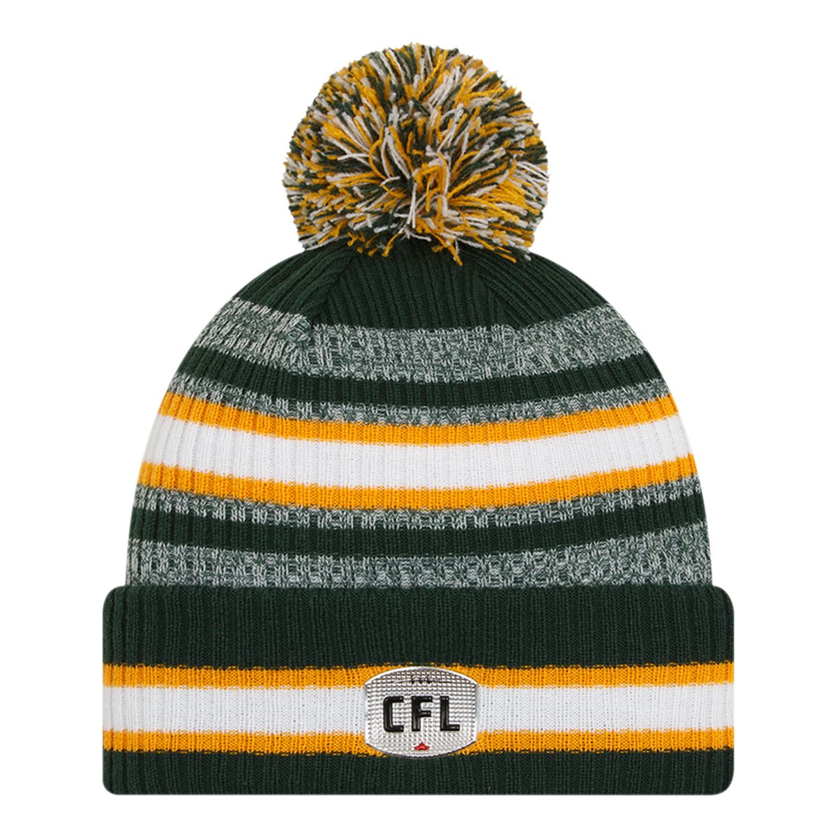 Edmonton Elks New Era Sideline Striped Pom Knit Hat