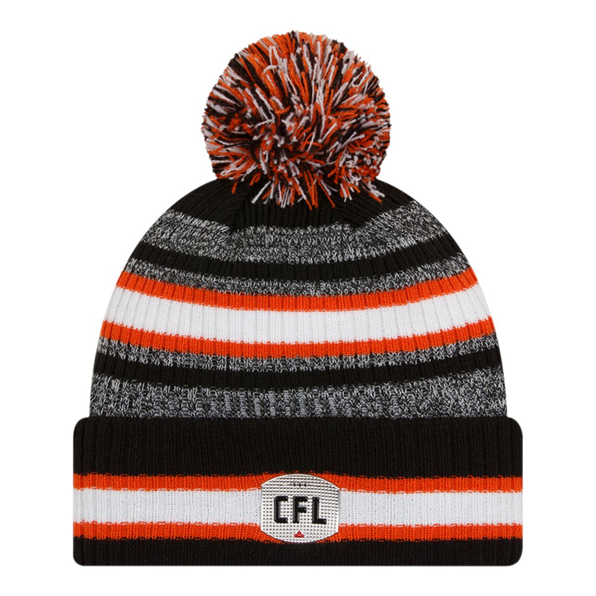 BC Lions New Era Sideline Striped Pom Knit Hat