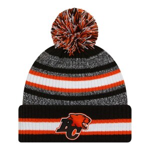 BC Lions New Era Sideline Striped Pom Knit Hat
