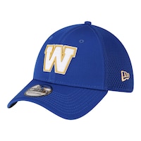 Winnipeg Blue Bombers New Era 39THIRTY Sideline Cap Front_Three_Fourths_Angled_Left