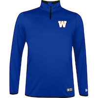 Winnipeg Blue Bombers New Era Men's Prime 1/4 Zip Long Sleeve Top Front_Flat