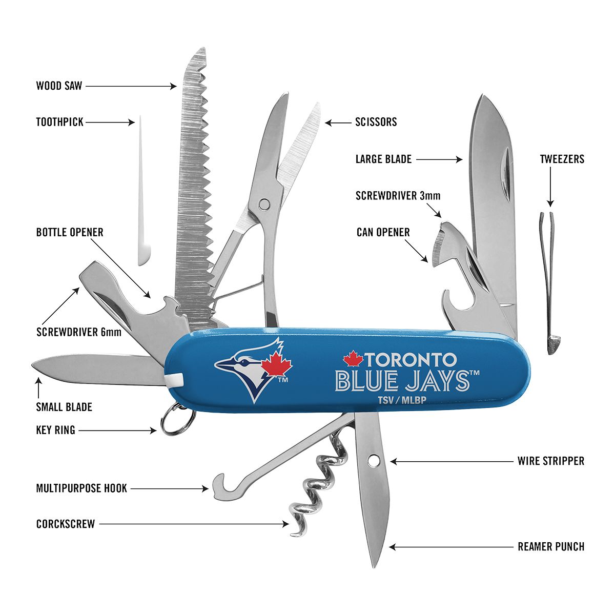 Toronto Blue Jays Classic Pocket Multi Tool Composite_or_Mixed