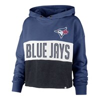 Toronto Blue Jays Nike Women's Lizzy Cut Off Hoodie Front_Angled_Left