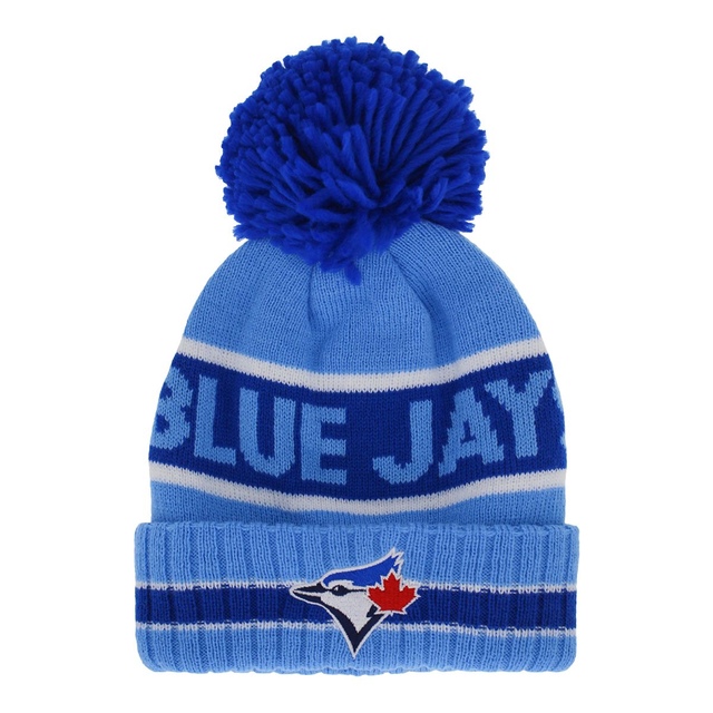 Toronto Blue Jays Gertex Toddler Cuffed Pom Knit Baseball Hat, MLB Front_Flat