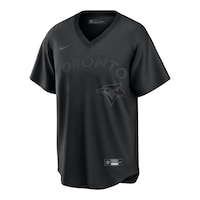Toronto Blue Jays Nike Pitch Black Replica Jersey Front_Angled_Left