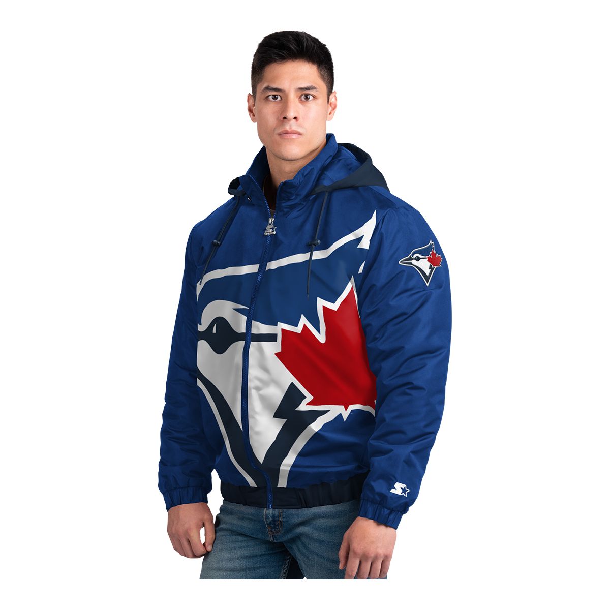 Image of Toronto Blue Jays Starter Triple Double Hooded Jacket