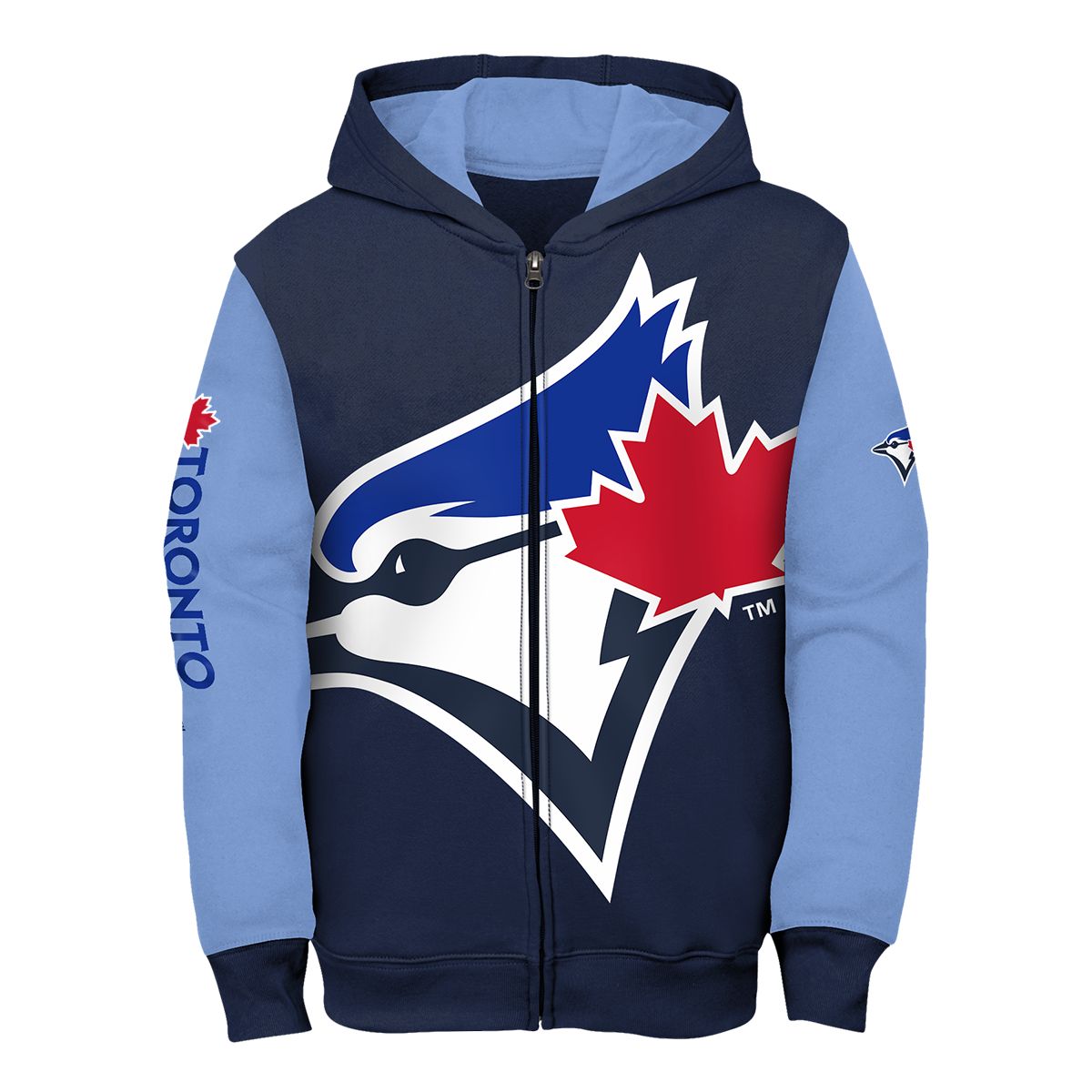 MLB Toronto Blue Jays Youth Kids' Cotton Blend Fleece Hoodie Sweatshirt,  Blue, Assorted Sizes