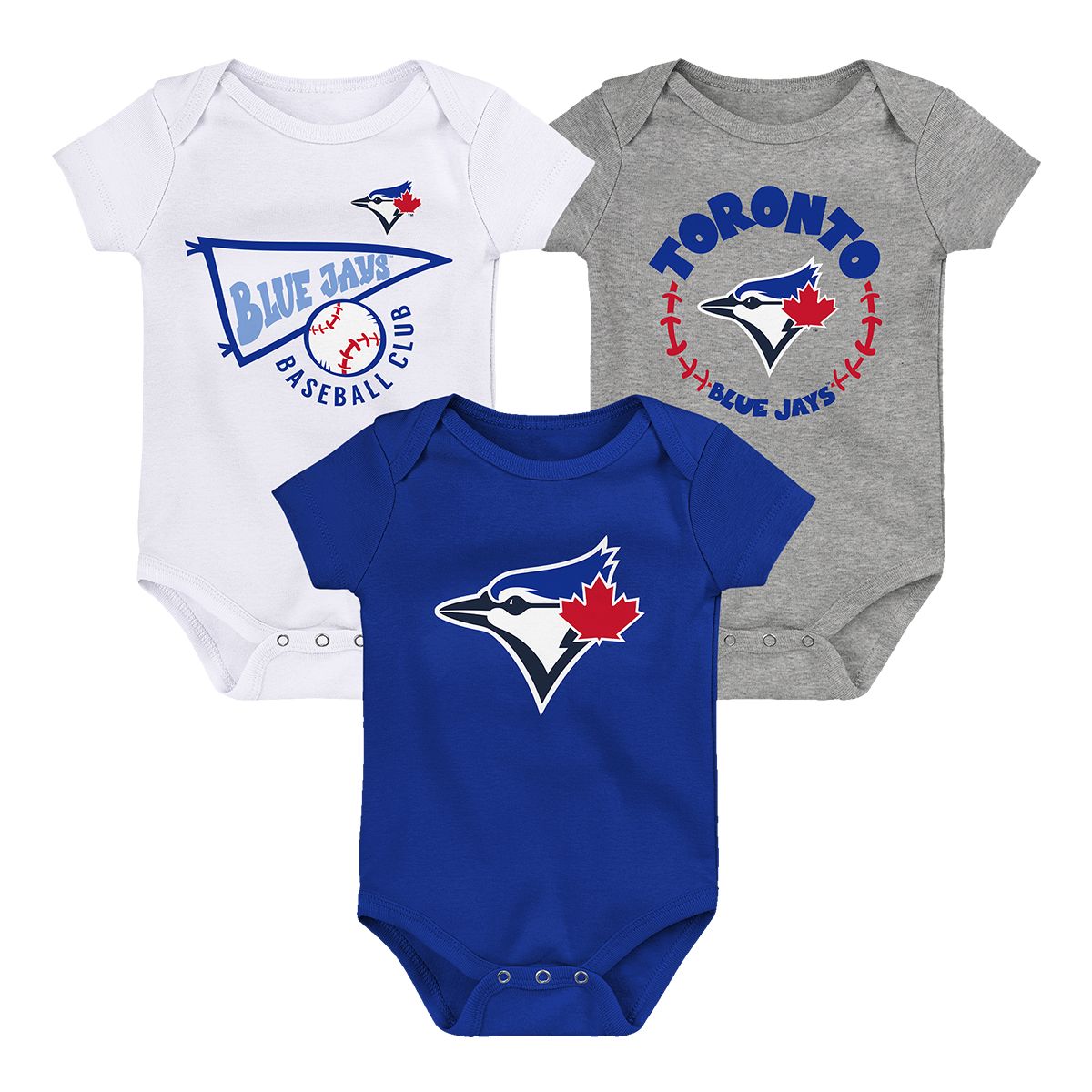 Infant Toronto Blue Jays MLB Biggest Little Fan Creeper Set - 3 Pack