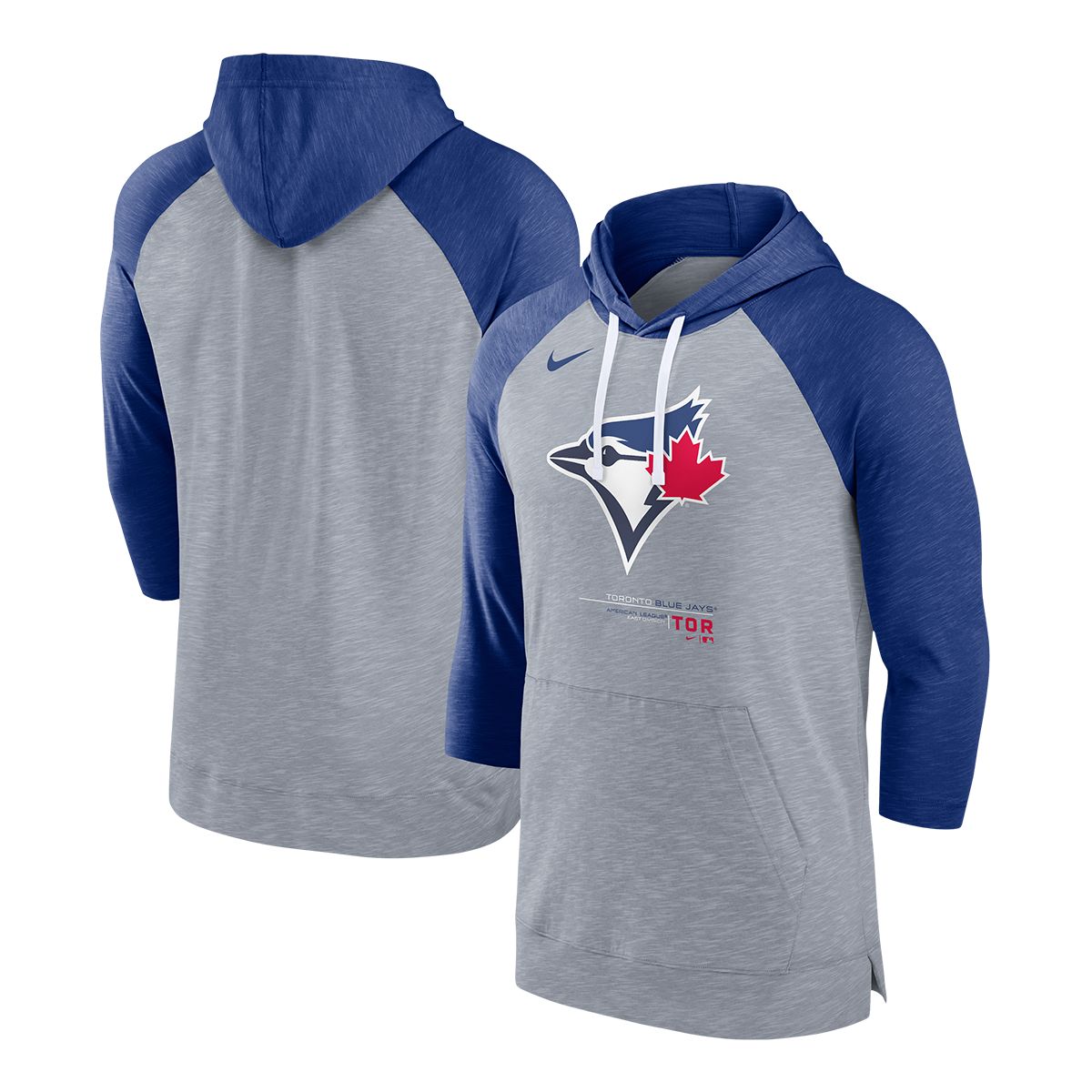 Image of Toronto Blue Jays Nike Baseball 3/4 Sleeve Hoodie