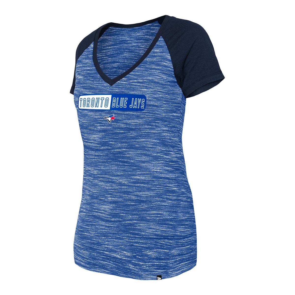 NEW ERA Toronto Blue Jays New Era Women's Space Dye V-Neck T Shirt
