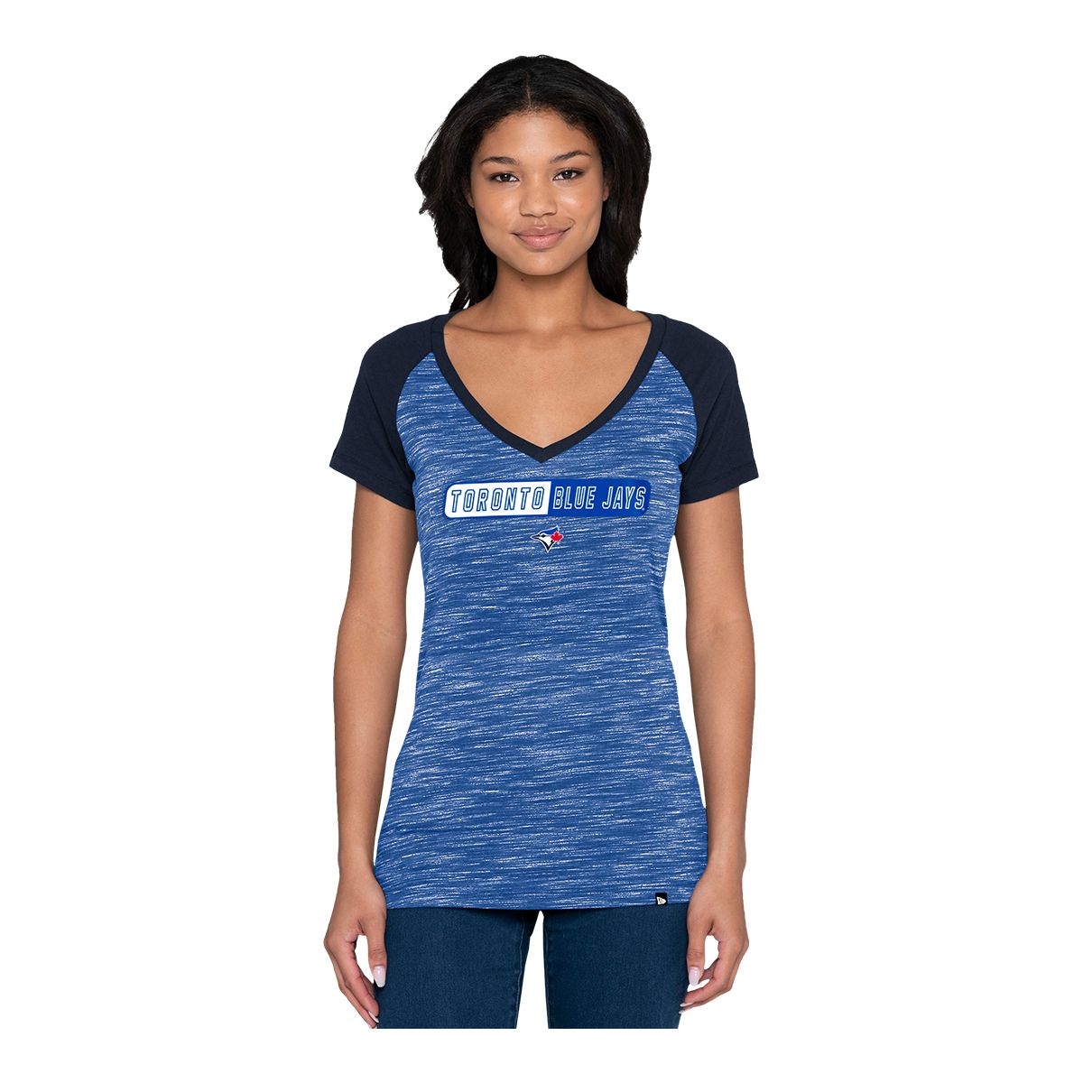  New Era Women's Short Sleeve Space Dye Crew Neck Tee Shirt -  MLB Ladies Style T-Shirt : Sports & Outdoors