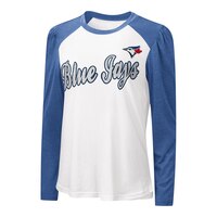 Toronto Blue Jays Touch Women's Crowd Puff Sleeve Top Front_Angled_Left