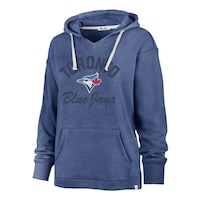 Toronto Blue Jays 47 Brand Women's Wrapped Up Kennedy Hoodie Front_Three_Fourths_Angled_Left