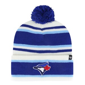 Youth Toronto Blue Jays 47 Brand Stipling Cuffed Pom Knit Hat