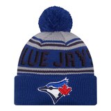 Youth Toronto Blue Jays New Era Evergreen Wordmark Pom Knit Cap Front_Flat