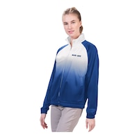 Toronto Blue Jays G-III Women's Uniform Jacket Front_Three_Fourths_Angled_Left