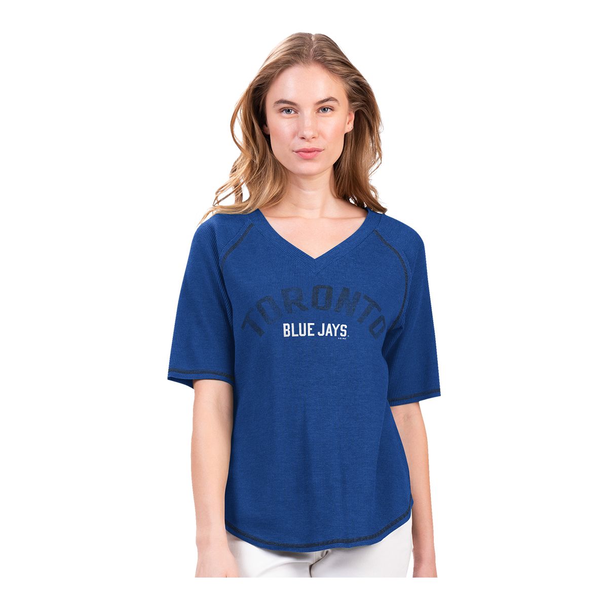 G-III Toronto Blue Jays Women's Distressed Screen Print Top