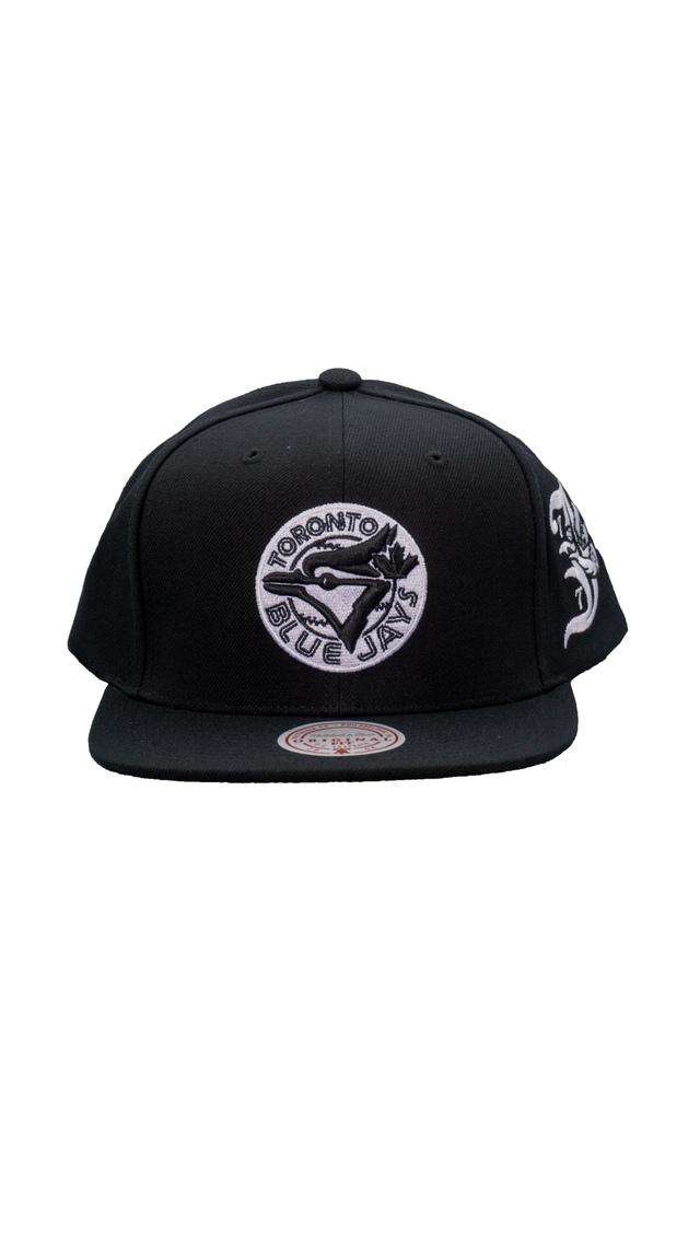 Toronto Blue Jays Mitchell & Ness Darkness Logo Snapback Cap Front_Flat