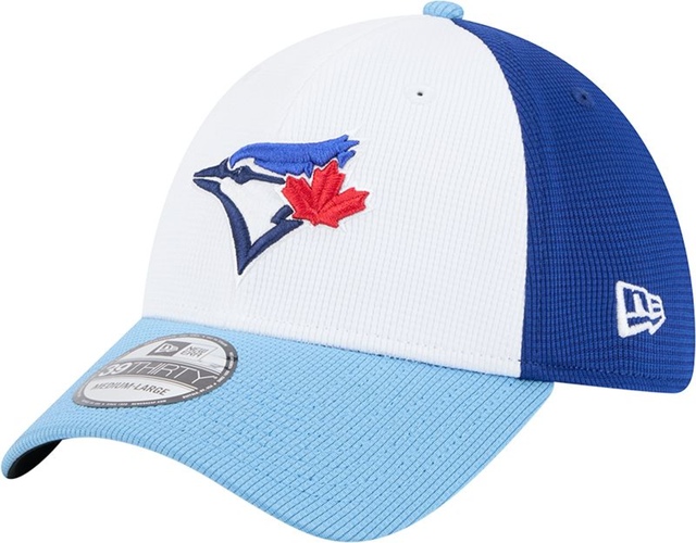 Youth Toronto Blue Jays New Era 39THIRTY Spring Training Patch Cap Front_Angled_Left