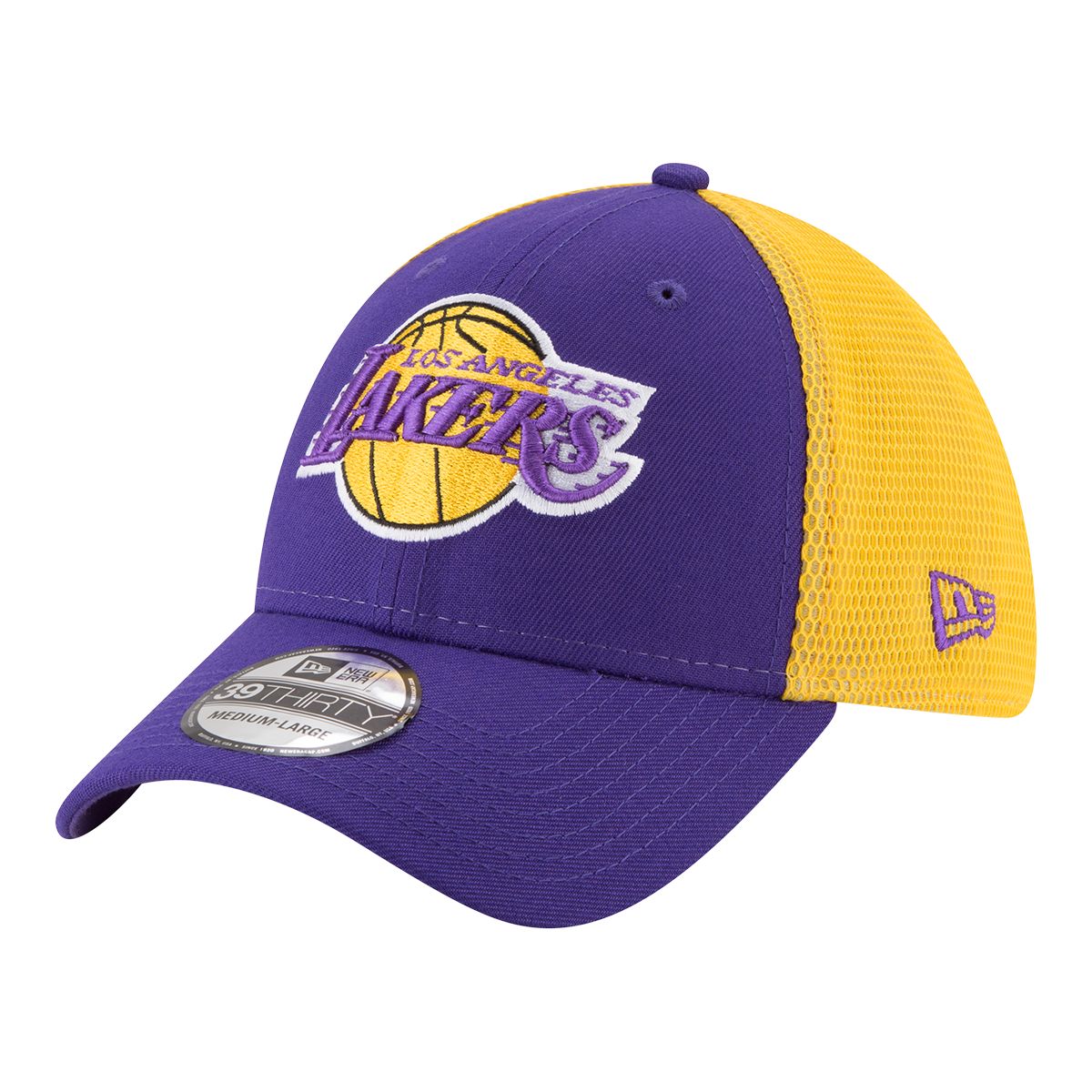 Los Angeles Lakers New Era 2 Tone Sided 39THIRTY Stretch Fit Adjustable Hat, NBA, Basketball