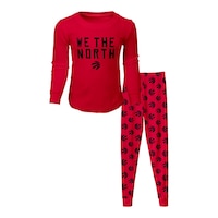 Youth Toronto Raptors Nike WTN Long Sleeve Shirt And Pant Sleep Set Front_Flat