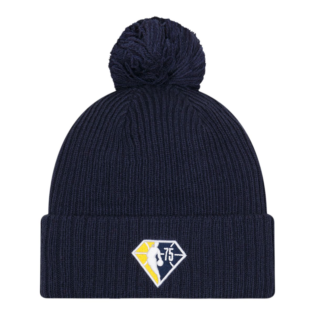 Denver Nuggets New Era Tip Off Pom Knit Hat, NBA, Basketball Front_Flat
