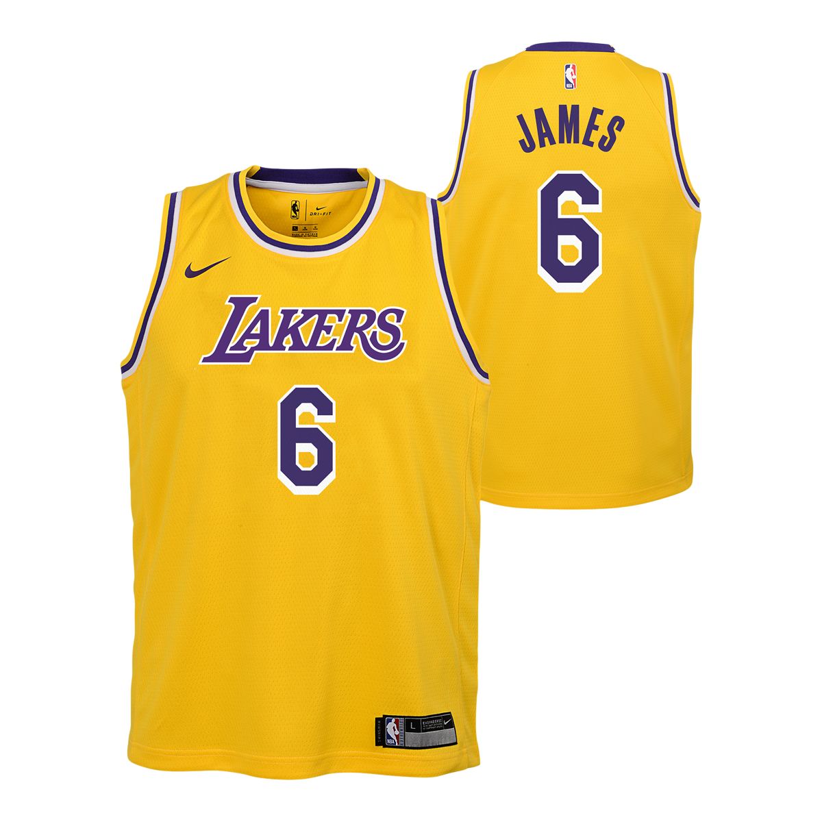 Preschool Los Angeles Lakers LeBron James Nike Purple Name & Number T-Shirt