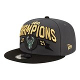 Milwaukee Bucks New Era 2021 NBA Champions 9FIFTY Locker Room Cap Front_Angled_Left