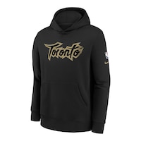 Youth Toronto Raptors Nike Mixed Tape City Edition Essential Hoodie Front_Angled_Left