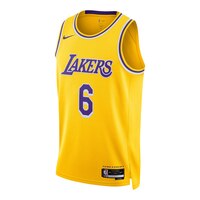 Los Angeles Lakers Nike LeBron James Icon Swingman Jersey Front_Angled_Left