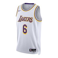 Los Angeles Lakers Nike LeBron James Association Swingman Jersey Front_Angled_Left
