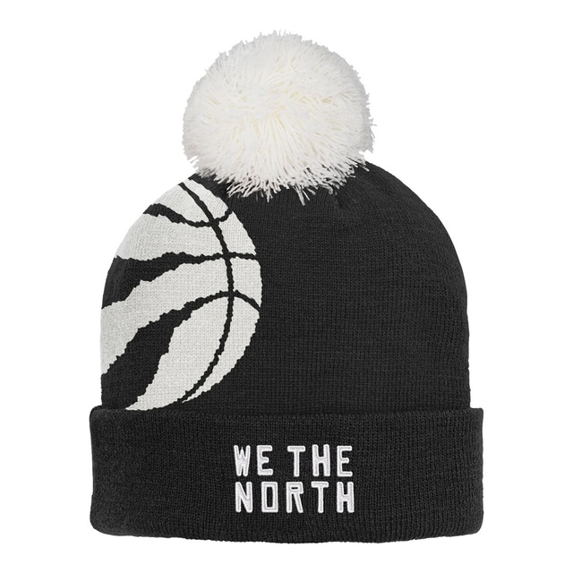 Toronto Raptors Youth Outerstuff WTN Cuffed Pom Knit Hat Front_Flat