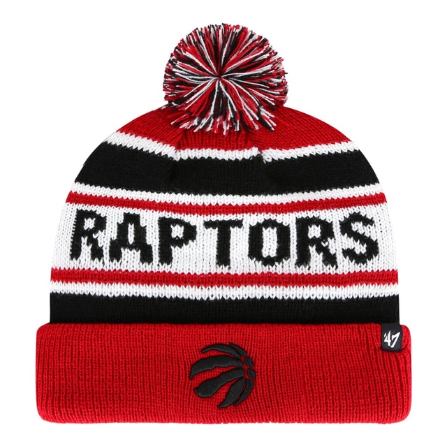 Youth Toronto Raptors 47 Brand Hangtime Cuffed Pom Knit Hat