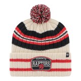 Toronto Raptors 47 Brand Hone Patch Cuff Pom Knit Hat Front_Flat
