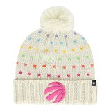 Toronto Raptors 47 Brand Girls' Sprinkles Cuffed Pom Knit Hat Front_Flat