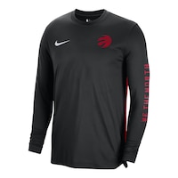 Toronto Raptors Nike Pregame Long Sleeve Shirt Front_Three_Fourths_Angled_Left