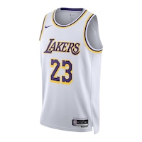 Los Angeles Lakers Nike LeBron James Player T Shirt Front_Angled_Left