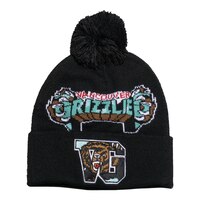 Vancouver Grizzlies Mitchell & Ness HWC Mascot Claw Cuffed Pom Knit Front_Flat