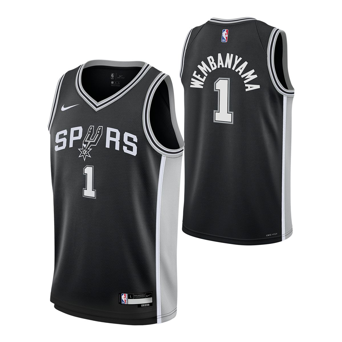 Youth San Antonio Spurs Nike Victor Wembanyama Icon Swingman Jersey