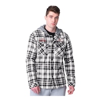 Toronto Raptors G-III Pickoff Plaid Hooded Jacket Front_Angled_Right