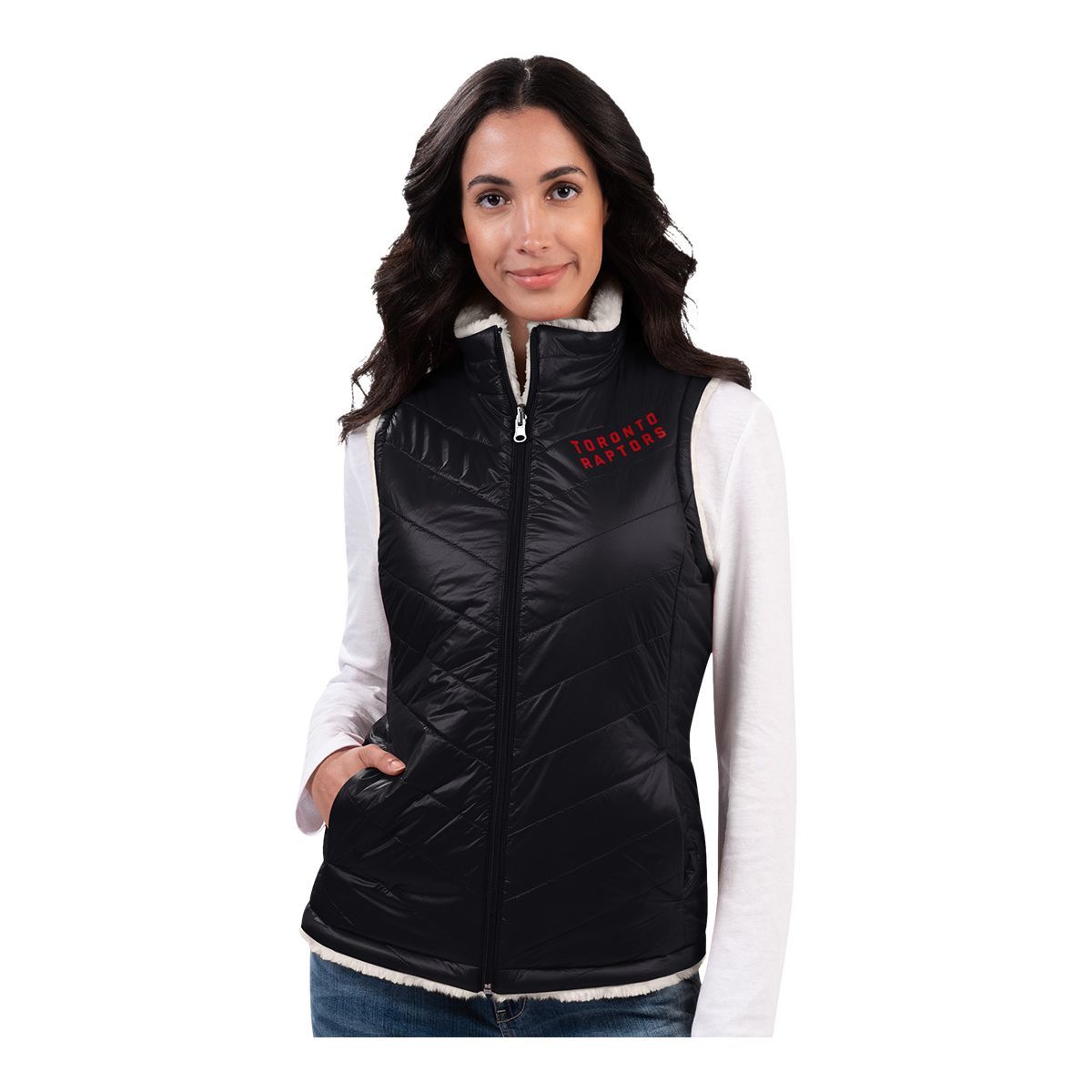 Toronto Raptors G-III Women's Tailgate Reversible Vest Jacket
