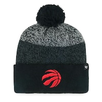 Toronto Raptors 47 Brand Dark Freeze Cuffed Pom Knit Hat Front_Flat