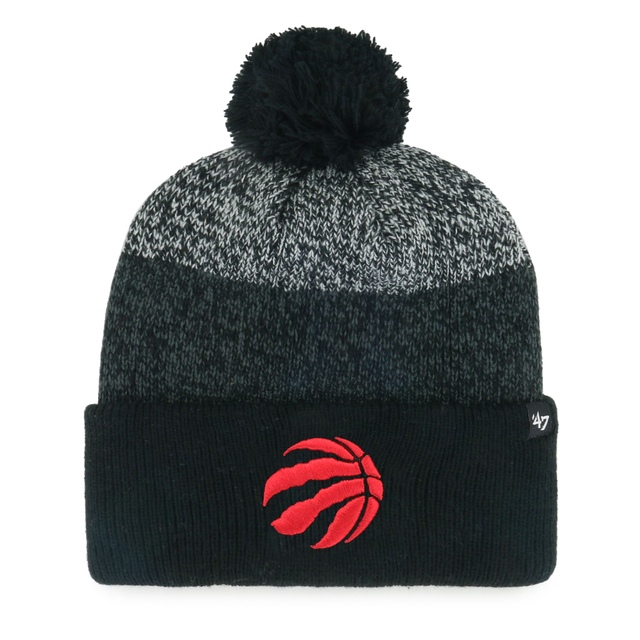Toronto Raptors 47 Brand Dark Freeze Cuffed Pom Knit Hat