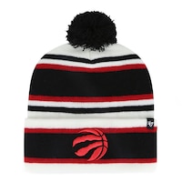 Youth Toronto Raptors 47 Brand Stipling Cuffed Pom Knit Hat Front_Flat