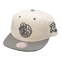 Toronto Raptors Mitchell & Ness Black Tape Snapback Cap Front_Three_Fourths_Angled_Left