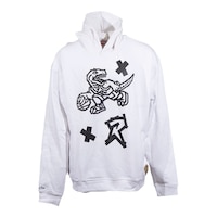 Toronto Raptors Mitchell & Ness Black Tape Hoodie Front_Flat