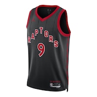 Toronto Raptors Nike RJ Barrett Statement Jersey Front_Three_Fourths_Angled_Left