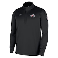Toronto Raptors Nike 2025 City Edition 1/2 Zip Long Sleeve Top Front_Angled_Left