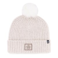 47 Brand Toronto Raptors Women's Mellow Cuffed Knit Hat with Faux Fur Pom Front_Flat