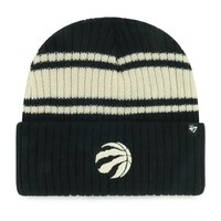 47 Brand Toronto Raptors Striped Cuffed Knit Hat Front_Flat